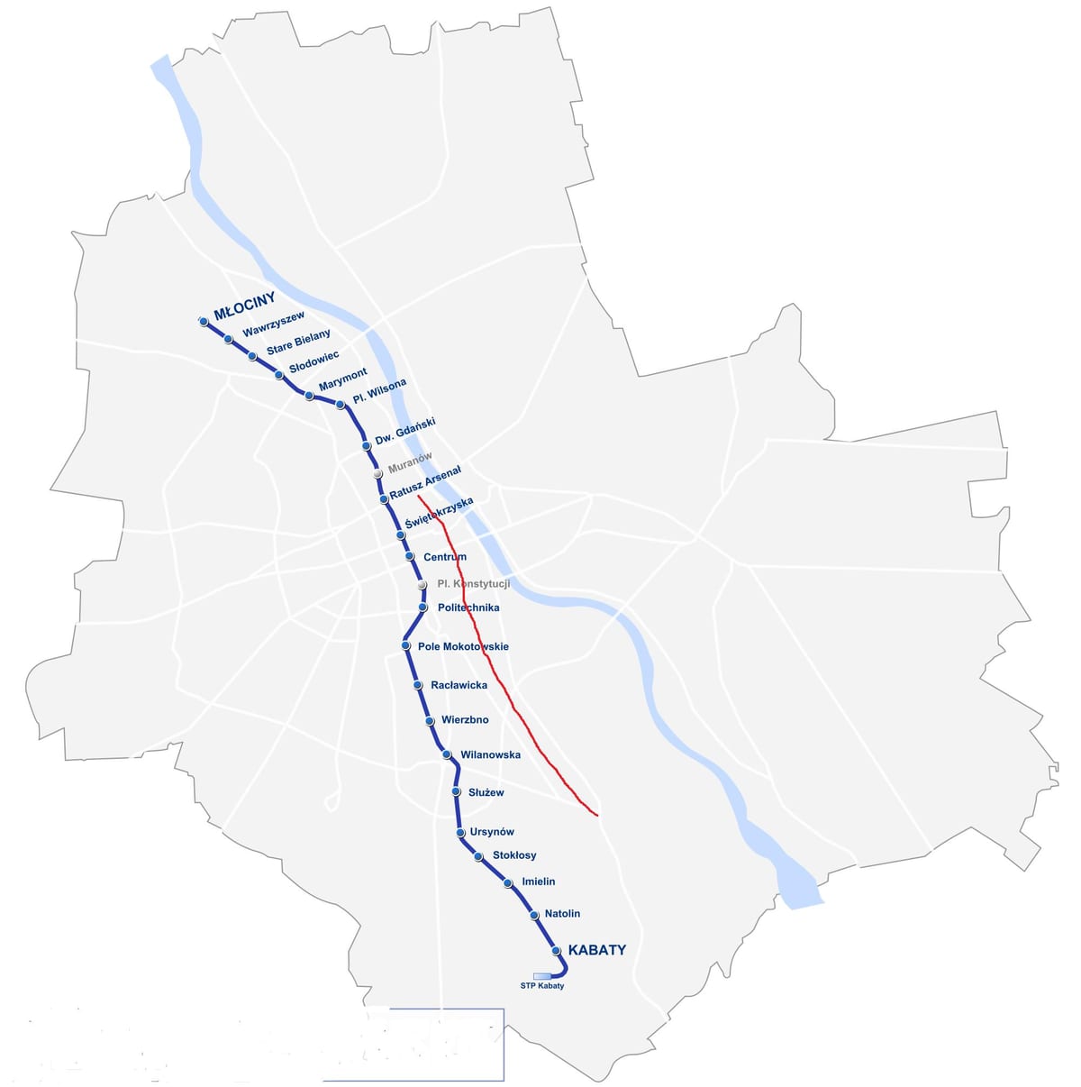Карта Варшавы каралеўскі маршрут 