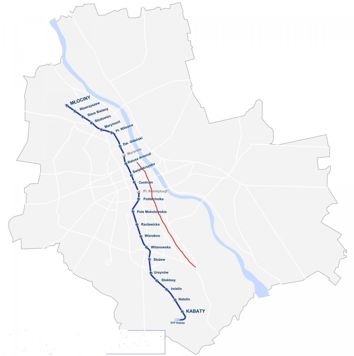 Карта Варшавы каралеўскі маршрут 