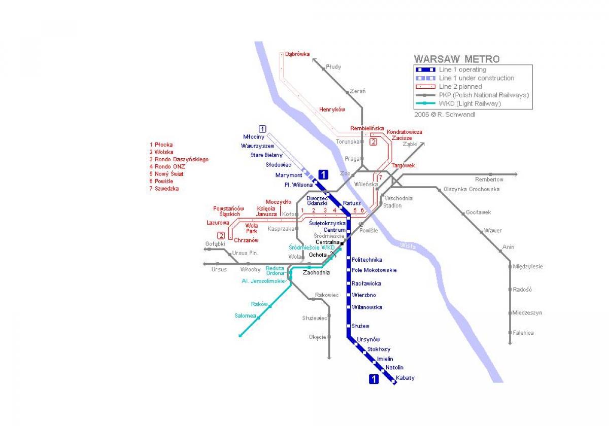 Варшаўскае метро карта