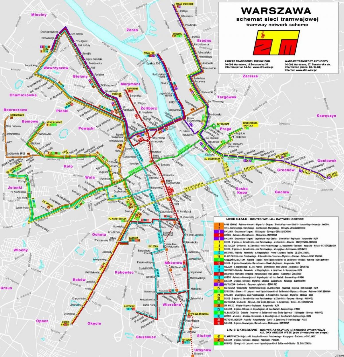 Карта Варшавы транзітам 