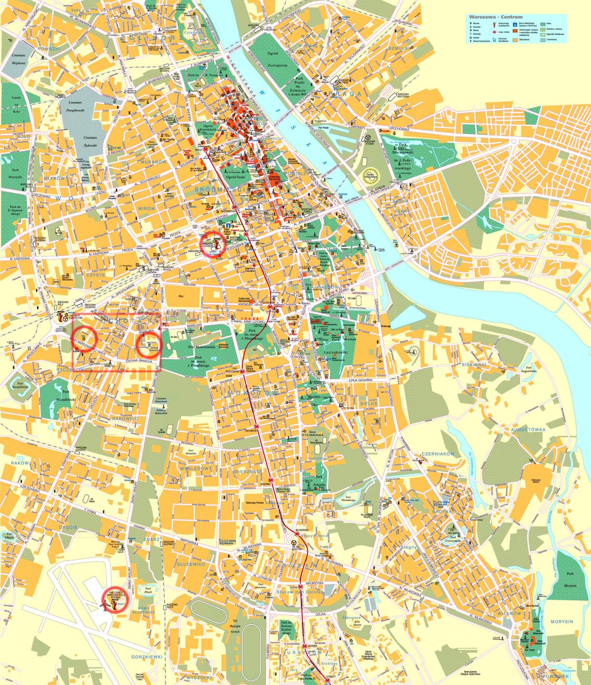 карта вуліц Варшавы, Польшча