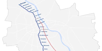 Карта Варшавы каралеўскі маршрут 