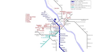 Варшаўскае метро карта