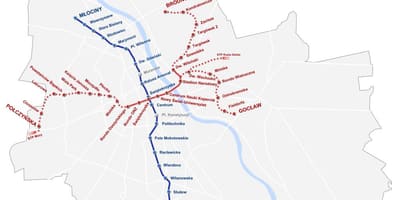 Карта метро Варшавы