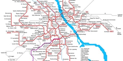 Варшава Чыгуначны карце