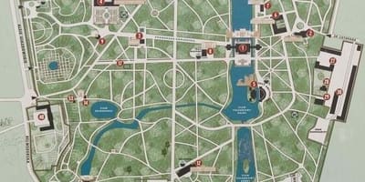 Парк лазенкі ў Варшаве карце